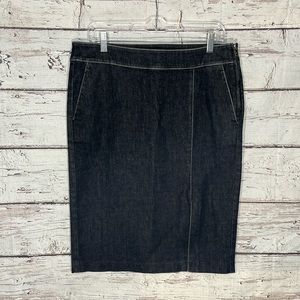 LAUREN/RALPH LAUREN Skirt Denim Midi Pencil Black-10